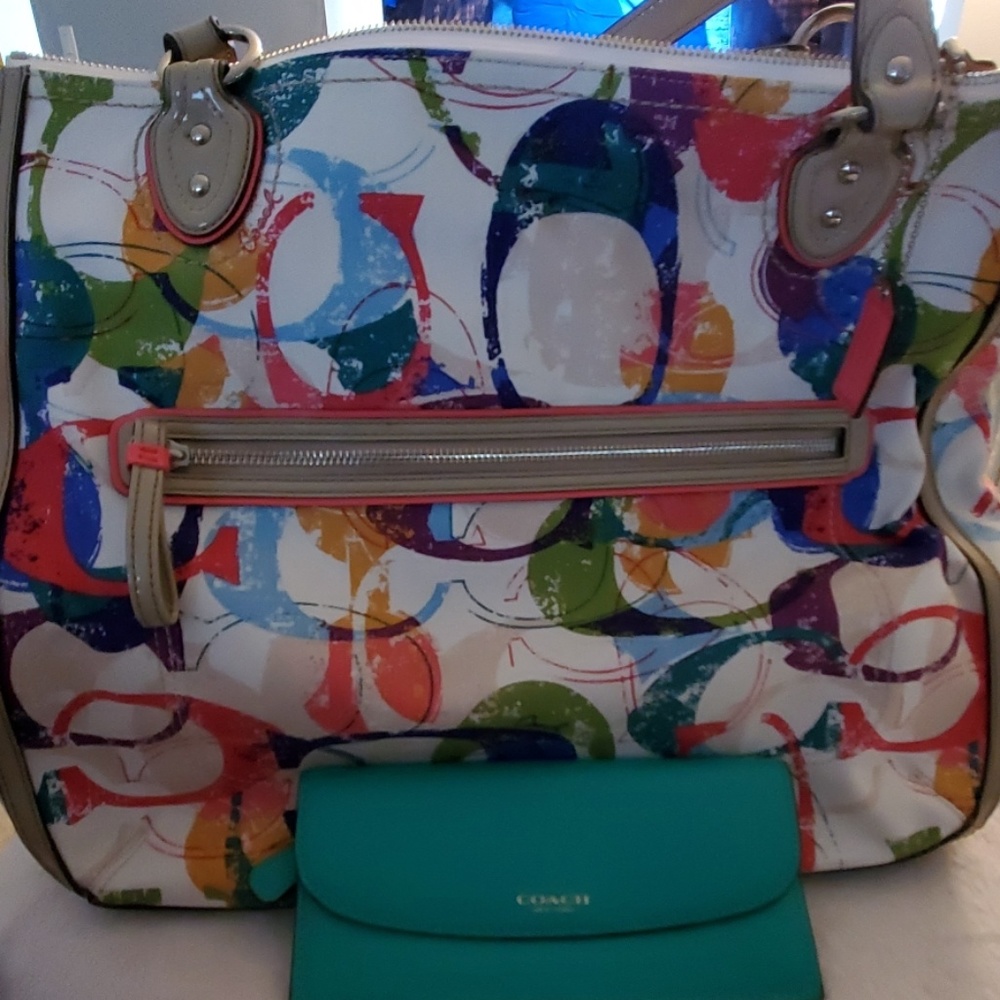 COACH Large cloth and leather  purse